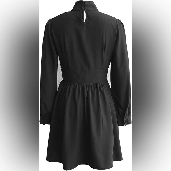 Women's Long Sleeve High Neck Open Bust Dress Size XL - Picture 3 of 8